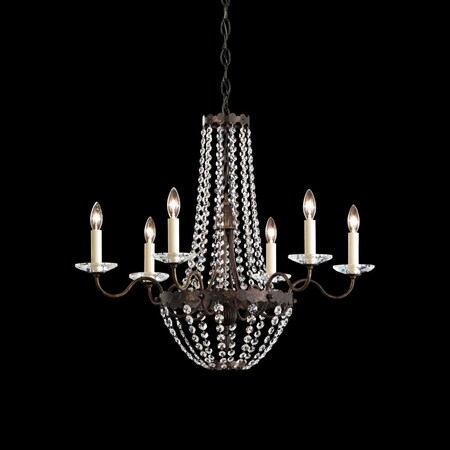 Schonbek Early American Chandelier in Antique Silver with Clear Crystals From S ER1016N-48S